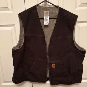 Men’s Carhartt Sherpa Lined Brown Vest, size 3XL. Excellent Condition!